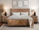 International Furniture Direct Balam Stained Brown King Platform Bed Footboard with Rails-3