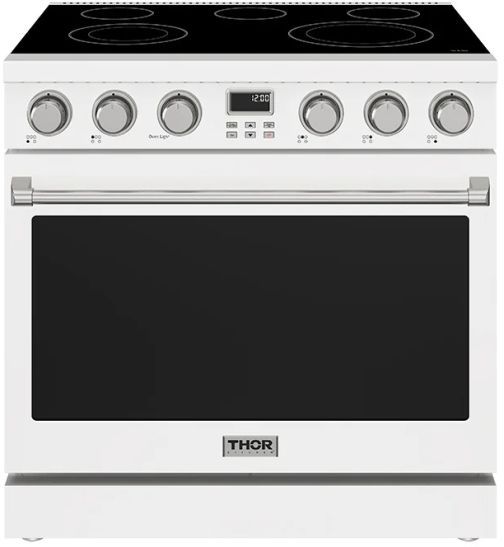 Thor Kitchen® 36" White Contemporary Pro Style Electric Range-0