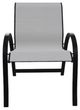 Telescope Casual Aruba Abalone/Black Aluminum/Fabric Outdoor Sling Stacking Arm Chair-1