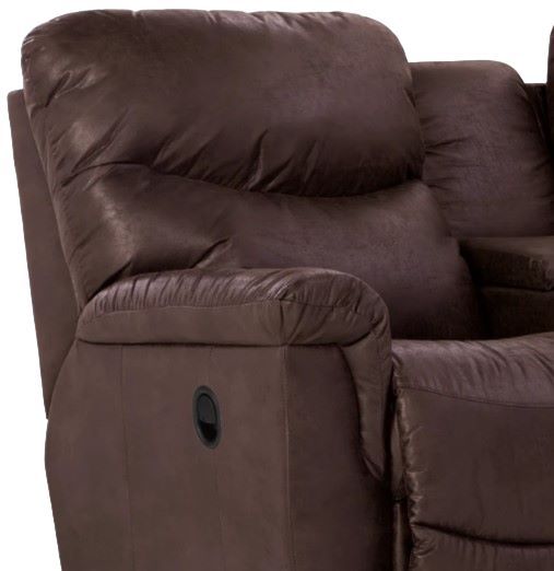 La-Z-Boy® James Walnut Leather Manual Reclining Loveseat with Console-1