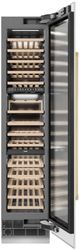 ZLINE Autograph Edition 18" 9.0 Cu. Ft. Triple Zone 68 Bottle Right Hinge Column Wine Cooler in White Matte with Polished Gold Accents-1