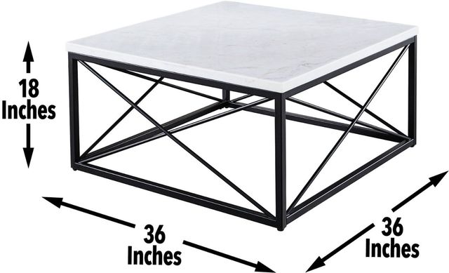 Steve Silver Co. Skyler 3-Piece White Top Occasional Table Set with Black Base-3