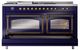 Ilve® Nostalgie II Noblesse 60'' Midnight Blue Pro Style Dual Fuel Range with Burnished Trim-3