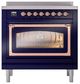 Ilve® Nostalgie II Noblesse 36'' Midnight Blue Pro Style Induction Range with Copper Trim-1