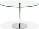 Korson Furniture Mai Round Glass Top Condo Dining Table with Polished Stainless Steel Base-0