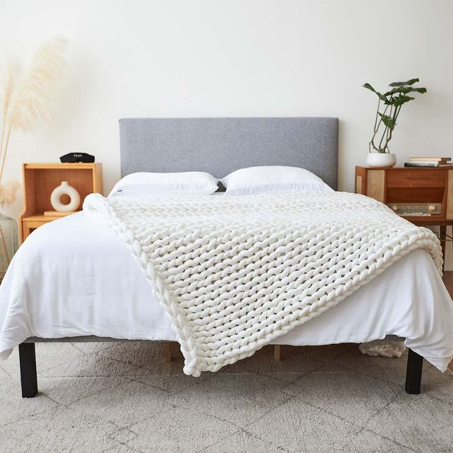 Hush Knit Cream Weighted Blanket-3