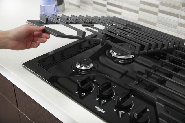 Whirlpool® 30" Black Gas Cooktop-2