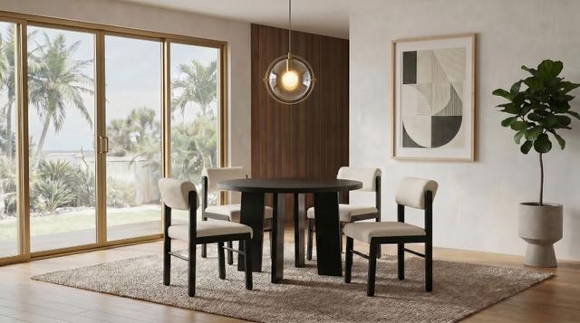 Coaster® Strouse 5-Piece Black/Cream Dining Table Set-1