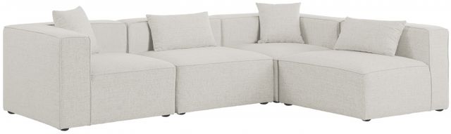 Meridian Furniture Cube 4-Piece Cream Upholstered Modular Sectional-1