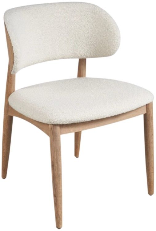 Universal Explore Home™ New Modern Juno Berber Snow/Natural Oak Side Chair-0
