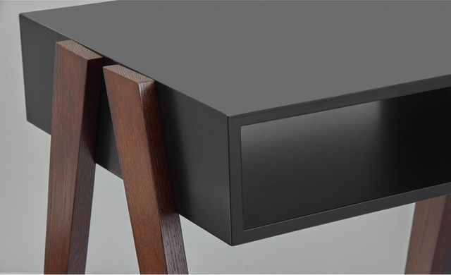Adesso® Laurel Black Coffee Table with Walnut Legs-1