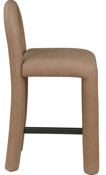 Meridian Furniture Amari Brown Vegan Leather Upholstered Counter Stool-2