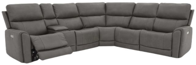 Flexsteel® Carter 6-Piece Smoke Power Reclining Sectional with Power Headrests and Lumbar-4
