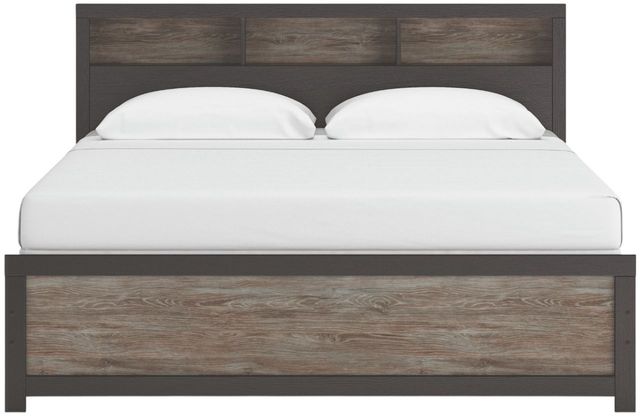 Signature Design by Ashley® Broachmyn Black/Gray Lighted King Bookcase Panel Bed-3