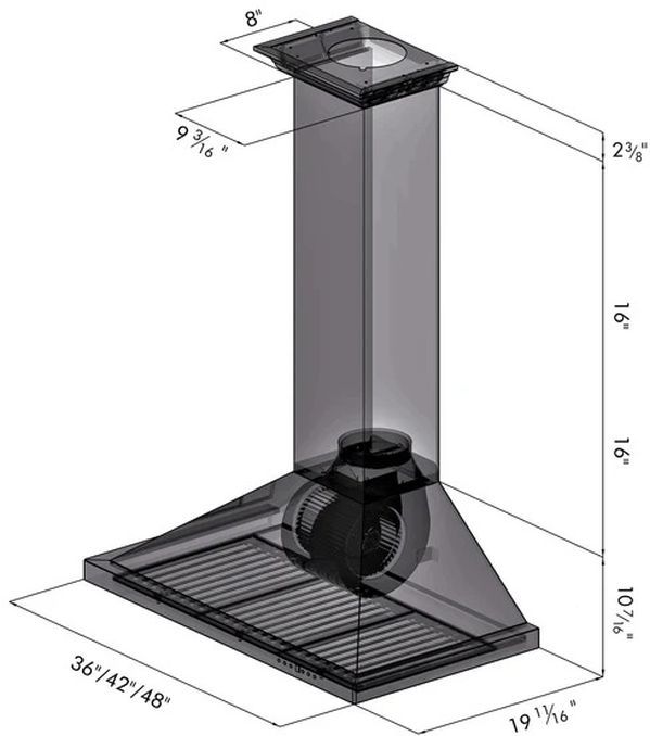 ZLINE 42" Stainless Steel Wall Mounted Range Hood -2