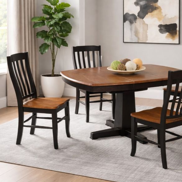 Winners Only® Santa Fe Chestnut Top Dining Table with Espresso Pedestal Base-2