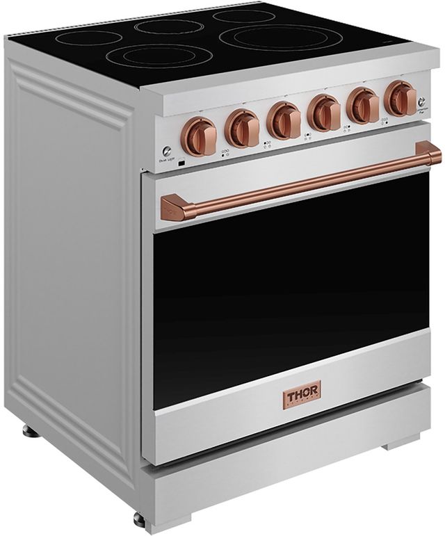Thor Kitchen Gordon Ramsay Series 30" Stainless Steel Pro Style Electric Range with Precision Knob Control & Rose Gold Hardware-2