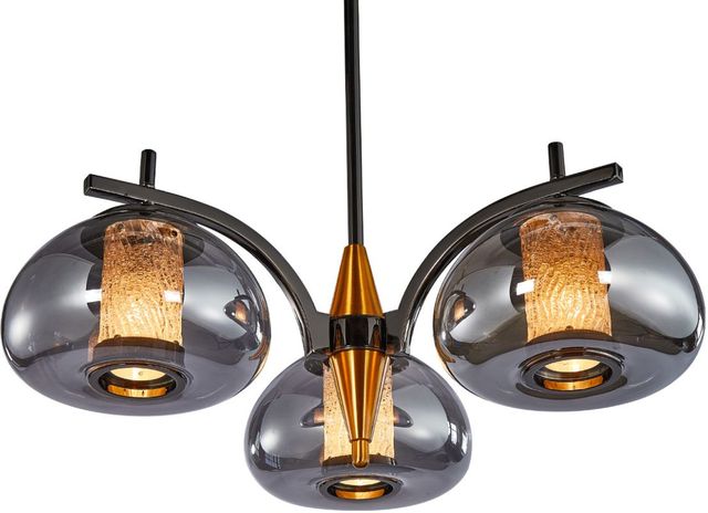 Michael Amini® Ember Black/Gold 3-Light LED Chandelier-4