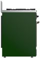Ilve® Majestic III 30" Emerald Green Pro Style Dual Fuel Liquid Propane Range with Solid Door and Burnished Trim-4