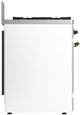 Ilve® Majestic III 30" White Pro Style Dual Fuel Natural Gas Range with 5 Black Brass Burners and Burnished Trim-3