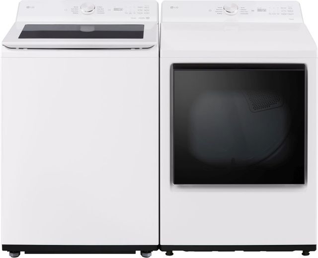 LG White Top Load Washer & Electric Dryer Laundry Pair-0