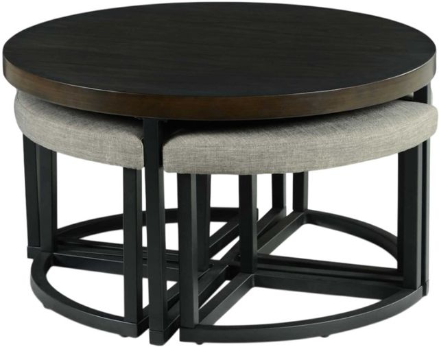 Steve Silver Co. Yukon 5-Piece Gray/Walnut Occasional Table with Ebony Base Set-0