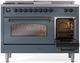 Ilve® Nostalgie II Series 48" Blue Grey Pro Style Dual Fuel Range-3