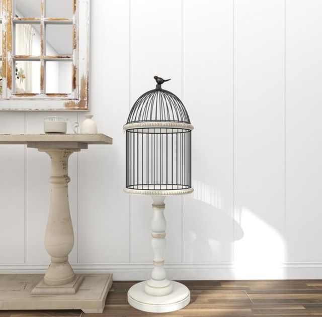 Deco Marche Black/White Beaded Birdcage-4