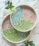 A & B Home Multi-Colored Capiz Floral Design Round Tray-4