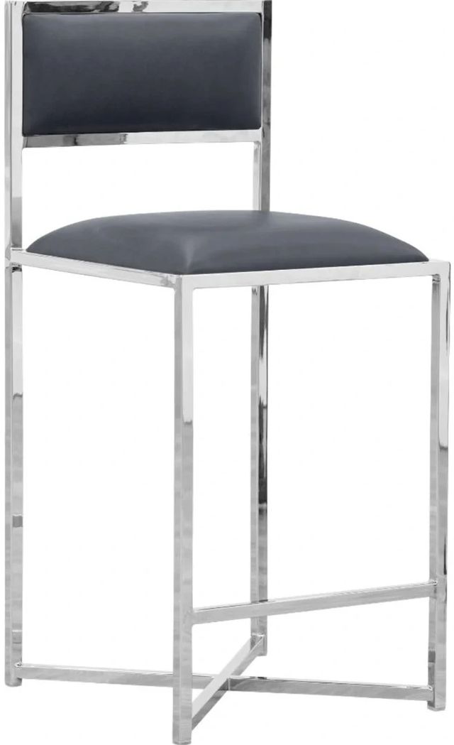 Modus Furniture Amalfi Cobalt X-Base Counter Stool with Chrome Base-0