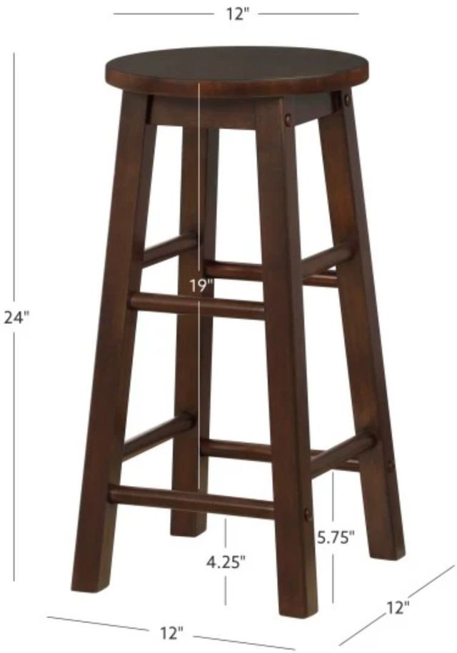 Linon Abby Walnut Round Counter Stool-2