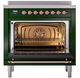 Ilve® Nostalgie II Noblesse 36'' Emerald Green Pro Style Induction Range with Copper Trim-1