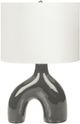 Monarch Specialties Inc. Grey Ceramic Table Lamp with Ivory Shade-0