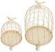 A & B Home Stella 2-Piece Warm Cream Decorative Birdcages with Bird Finial Set-1