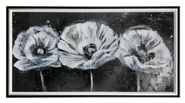 Stylecraft Jane Seymour White Trio on Black II Black/White Wall Art-0