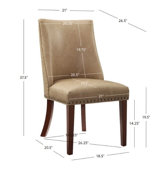 Powell® Auden 2-Piece Espresso/Tan Dining Side Chair Set-2