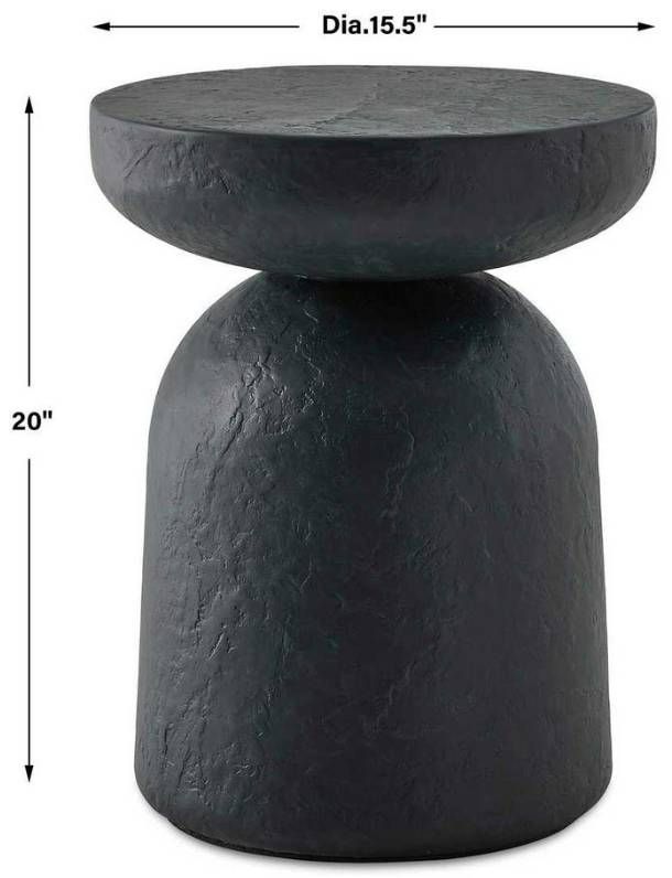 Uttermost® Hurlee Black Slate Concrete Indoor-Outdoor Accent Table-2