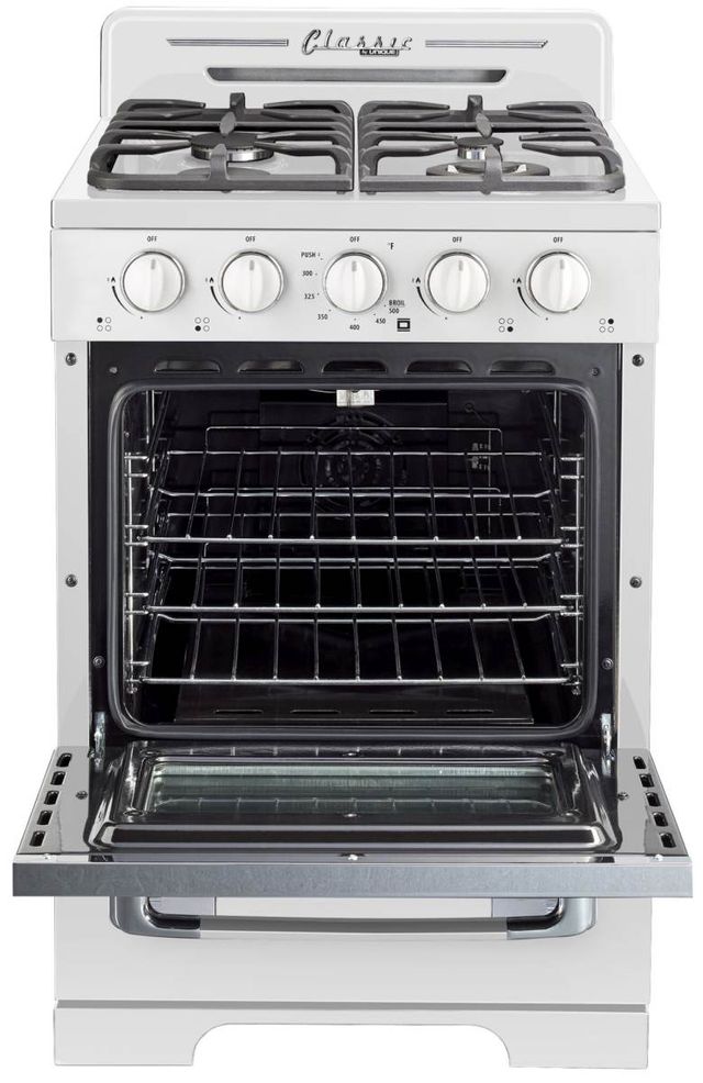 Unique® Appliances Classic Retro 24" White Freestanding Gas Range-1