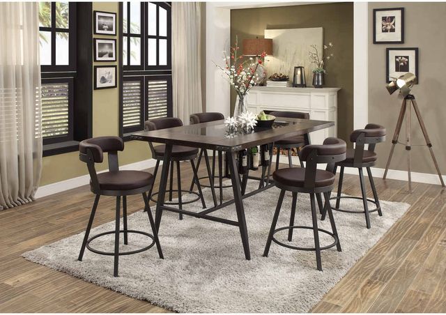 Mazin Furniture Appert Brown/Dark Gray Counter Swivel Chair-3