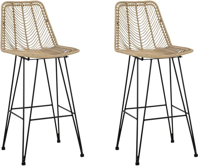 Signature Design by Ashley® Angentree Natural/Black Bar Stool-4