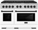 ZLINE Autograph Edition Paramount 48" Satin Stainless Steel Pro Style Dual Fuel Range with White Matte Door and Matte Black Accents-0