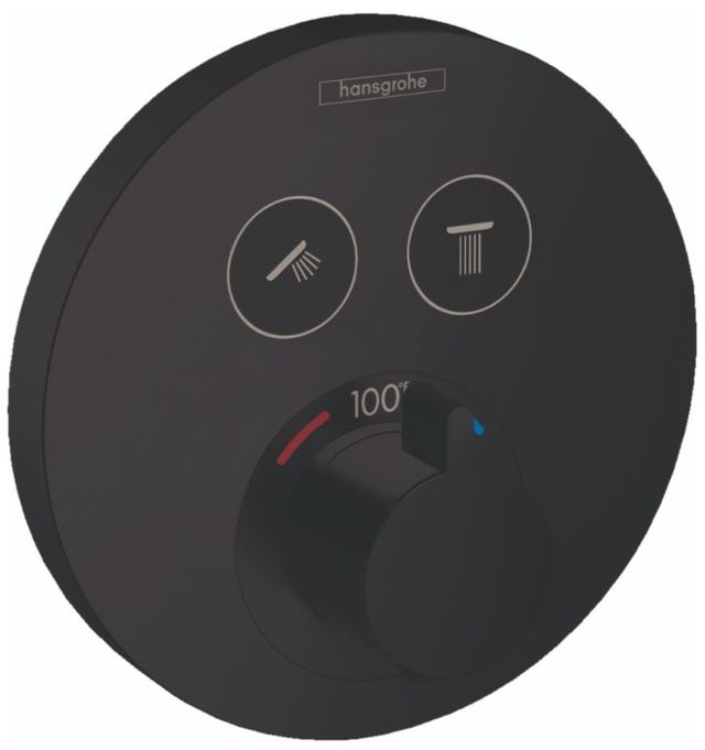 Hansgrohe ShowerSelect S Matte Black Thermostatic Trim with Two Functions-0