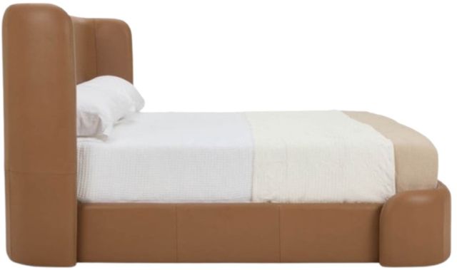 American Leather® Customizable Brinley Leather King Upholstered Panel Bed-3