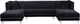 Meridian Furniture Moda 3-Piece Black Velvet U-Shape Double Chaise Sectional-0