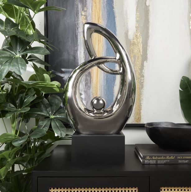 Deco Marche Silver Abstract Decorative Sculpture-4