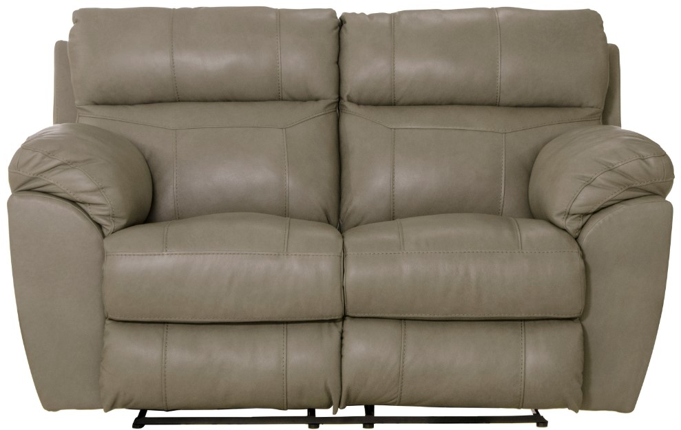 Catnapper® Costa Putty Leather Lay Flat Reclining Loveseat | Dewey