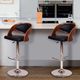 Armen Living Malibu Black/Chrome/Walnut Adjustable Bar Stool-2