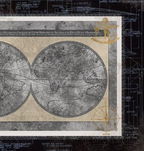 Classy Art Night World Blueprint by Carol Robinson Wall Art-1