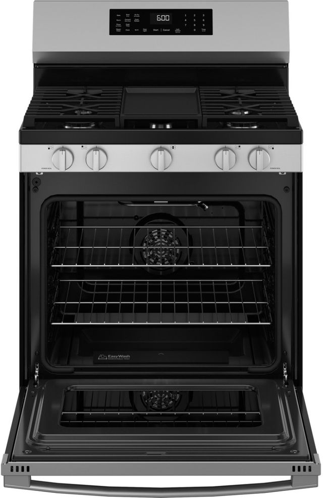 GE® 30'' Stainless Steel Freestanding Gas Range with No Preheat Air Fry and EasyWash™ Oven Tray -2