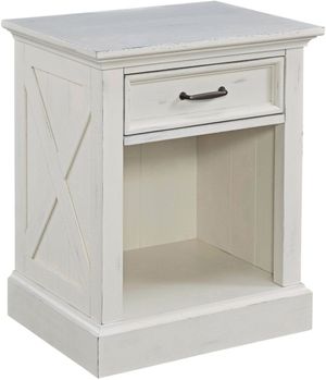 front view of the homestyles® Seaside Lodge Off-White Nightstand